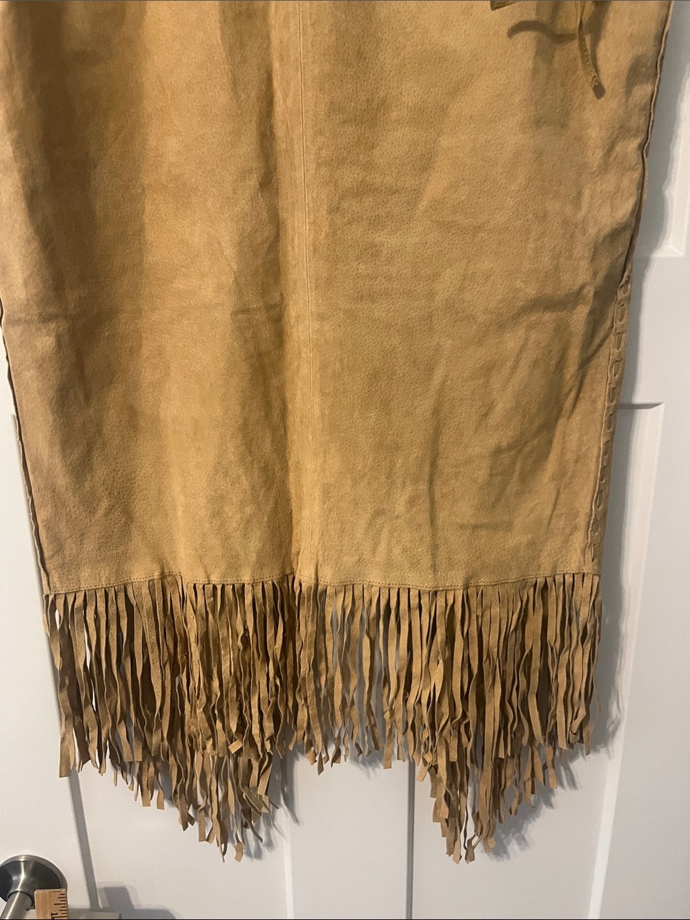 Scully Suede Leather High Rise Wrap Fringe Midi Skirt XL NWT Festival Western - Picture 12 of 16